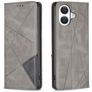 Mobigear Rhombus Slim iPhone 17 Hülle Klapphülle - Grau