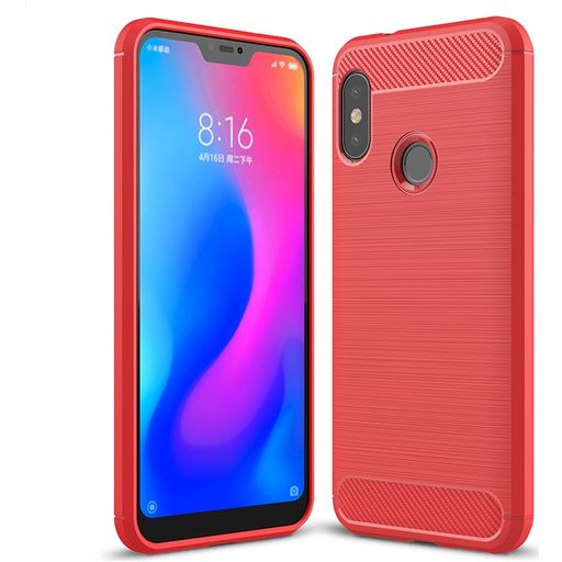 Mobigear Brushed Slim Xiaomi Mi A2 Lite Hülle Flexibles TPU Backcover - Rot