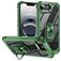 Mobigear Crystal Ring iPhone 16e Hülle Hardcase Backcover mit Ringhalter - Grün