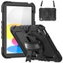 Mobigear SureGrip Xtreme iPad 10 (2022) Hülle Kunststoff,Silikon Backcover + Schulterträger + Ständer - Schwarz