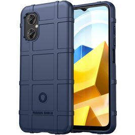 Mobigear Rugged Shield POCO M5 Hülle Flexibles TPU Backcover Stoßfest - Blau