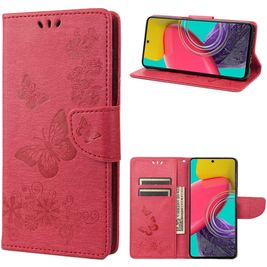 Mobigear Butterfly Samsung Galaxy M53 Hülle Klapphülle Geldbörse - Rot
