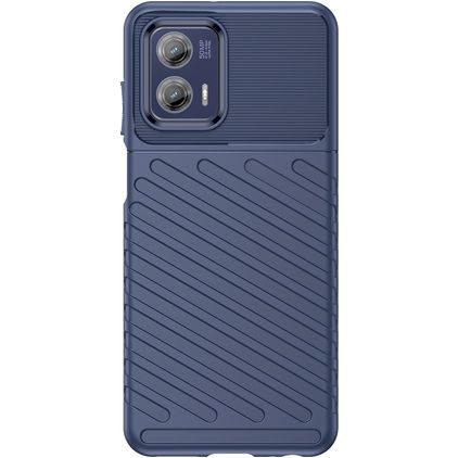 Mobigear Groove Motorola Moto G73 5G Hülle Flexibles TPU Backcover - Blau