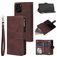 Mobigear Zipper iPhone 12 Hülle Klapphülle Geldbörse - Braun