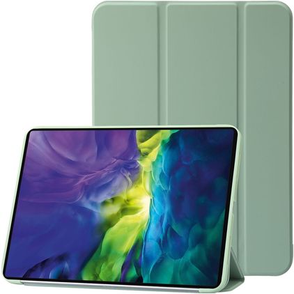 Mobigear Tri-Fold Gel iPad 11 (2025) Hülle TPU,Kunstleder Klapphülle - Grün