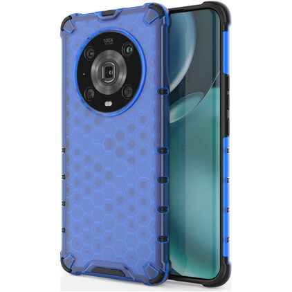 Mobigear Honeycomb HONOR Magic 4 Pro Hülle Hardcase Backcover Stoßfest - Blau