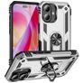Mobigear Armor Ring iPhone 16 Hülle Hardcase Backcover Stoßfest mit Ringhalter - Silber