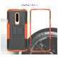 Mobigear Tire OnePlus 7 Hülle Hardcase Backcover Stoßfest mit Ständer - Schwarz
