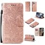 Mobigear Flowers iPhone 12 Hülle Klapphülle Geldbörse - Roségold