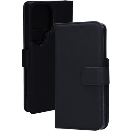 Mobiparts Wallet Samsung Galaxy S26 Ultra Hülle Echtes Leder Klapphülle Geldbörse - Schwarz