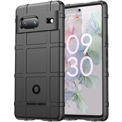 Mobigear Rugged Shield Google Pixel 7 Hülle Flexibles TPU Backcover Stoßfest - Schwarz