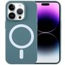 Mobigear Rubber Touch iPhone 15 Pro Silikon MagSafe Hülle Backcover - Grün