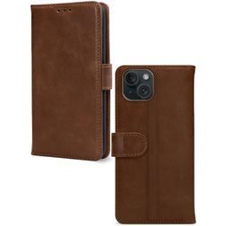 Mobilize Wallet iPhone 15 Hülle Echtes Leder Klapphülle Geldbörse - Braun