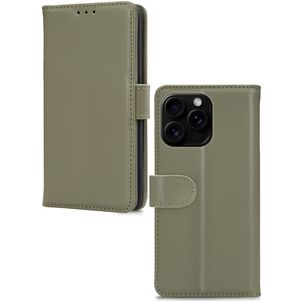 Mobilize Premium Gelly iPhone 16 Pro Hülle Klapphülle Geldbörse - Grün