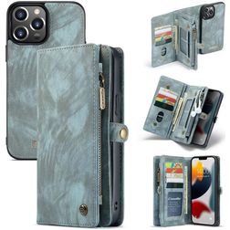 Caseme 008 iPhone 13 Pro Max Hülle Abnehmbare 2in1 Klapphülle Geldbörse - Blau