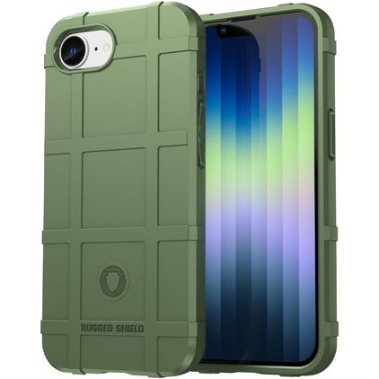 Mobigear Rugged Shield iPhone 16e Hülle Flexibles TPU Backcover Stoßfest - Grün