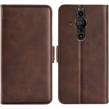 Mobigear Slim Magnet Sony Xperia Pro-I Hülle Klapphülle Geldbörse - Braun