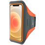 Mobiparts Comfort Fit Handyhalterung Joggen iPhone 12 Mini Sporthülle Neopren Sportarmband - Neon Orange