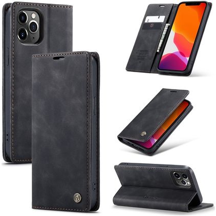 Caseme 013 iPhone 12 Pro Max Hülle Klapphülle Geldbörse - Schwarz