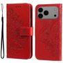 Mobigear Flowers iPhone 17 Pro Max Hülle Klapphülle Geldbörse - Rot