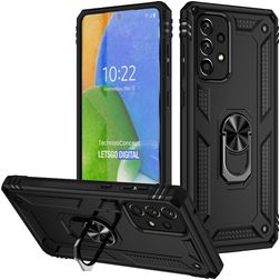 Mobigear Armor Ring Samsung Galaxy A73 Hülle Hardcase Backcover Stoßfest mit Ringhalter - Schwarz