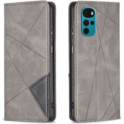 Mobigear Rhombus Slim Motorola Moto G22 Hülle Klapphülle - Grau