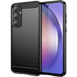 Mobigear Brushed Slim Samsung Galaxy A55 Hülle Flexibles TPU Backcover - Schwarz