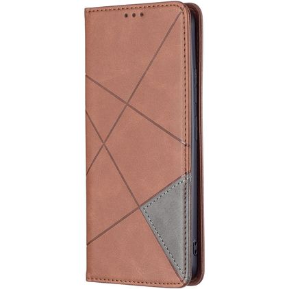 Mobigear Rhombus Slim Xiaomi Redmi Note 11T Hülle Klapphülle - Braun