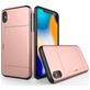 Mobigear Card iPhone XR Hülle Hardcase Backcover Stoßfest mit Kartenhalter - Roségold