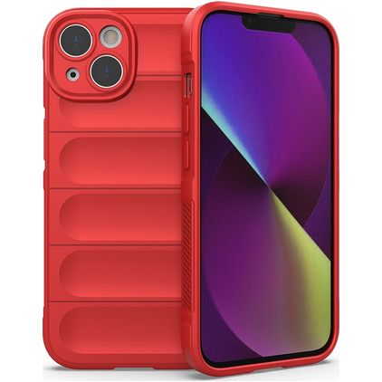 Mobigear Bumpy iPhone 14 Hülle Flexibles TPU Backcover - Rot