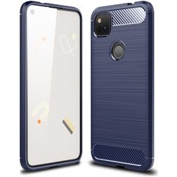Mobigear Brushed Slim Google Pixel 4a Hülle Flexibles TPU Backcover - Blau