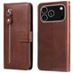 Mobigear Zipper iPhone 17 Pro Hülle Klapphülle Geldbörse - Braun