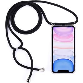Mobigear Lanyard iPhone 11 Flexibles TPU Handykette - Transparent / Schwarz