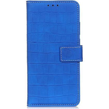 Mobigear Croco Samsung Galaxy S20 FE Hülle Klapphülle Geldbörse - Blau