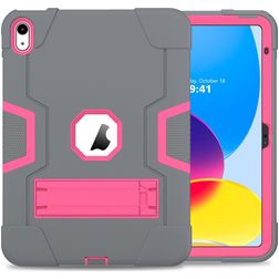 Mobigear ShieldStand iPad 11 (2025) Hülle Kunststoff,Silikon Backcover + Ständer - Pink / Grau