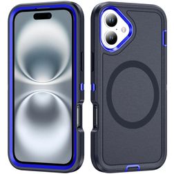 Mobigear Rugged Mag iPhone 16 Plus MagSafe Hülle Hardcase Backcover Stoßfest - Marineblau