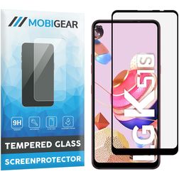 Mobigear Premium LG K51s Panzerglas Displayschutz - Hüllenfreundlich - Schwarz