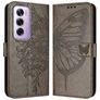 Mobigear Butterfly OPPO Reno 12 Pro Hülle Klapphülle Geldbörse - Grau