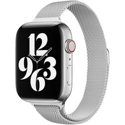 Mobigear Slim Loop Milanaise Apple Watch Armband Magnetverschluss - 49/46/45/44 mm - Silber