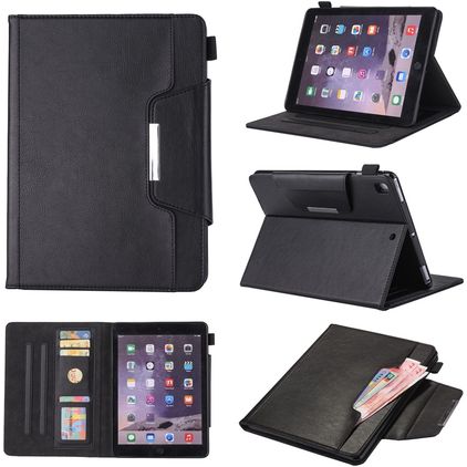 Mobigear Luxury iPad 9 (2021) Hülle Klapphülle + Stifthalter - Schwarz