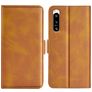 Mobigear Slim Magnet Sony Xperia 5 IV Hülle Klapphülle Geldbörse - Cognac