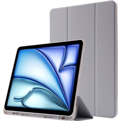 Mobigear Tri-Fold Gel iPad Air 11 Zoll (2026) Hülle TPU,Kunstleder Klapphülle + Stifthalter - Grau