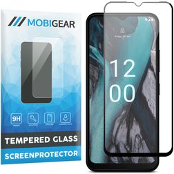 Mobigear Premium Nokia C22 Panzerglas Displayschutz - Hüllenfreundlich - Schwarz