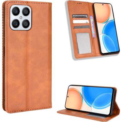 Mobigear Sensation HONOR X8 Hülle Klapphülle Geldbörse - Braun