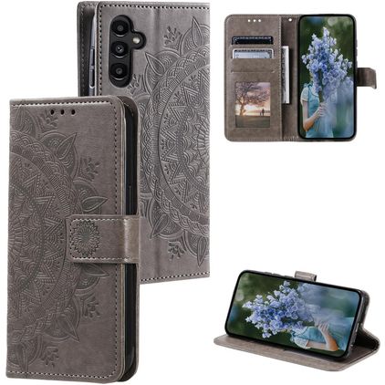 Mobigear Mandala Samsung Galaxy S25 FE Klapphülle Portemonnaie - Grau