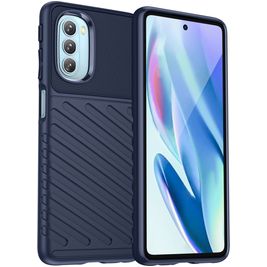 Mobigear Groove Motorola Moto G51 5G Hülle Flexibles TPU Backcover - Blau