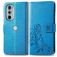 Mobigear Clover Motorola Edge 30 Pro Klapphülle Portemonnaie - Blau