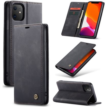 Caseme 013 iPhone 11 Hülle Klapphülle Geldbörse - Schwarz