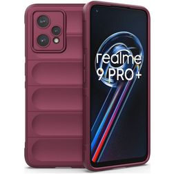 Mobigear Bumpy Realme 9 Pro Plus Hülle Flexibles TPU Backcover - Weinrot
