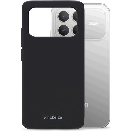Mobilize Rubber Gelly POCO F9 Pro Hülle Flexibles TPU Backcover - Schwarz